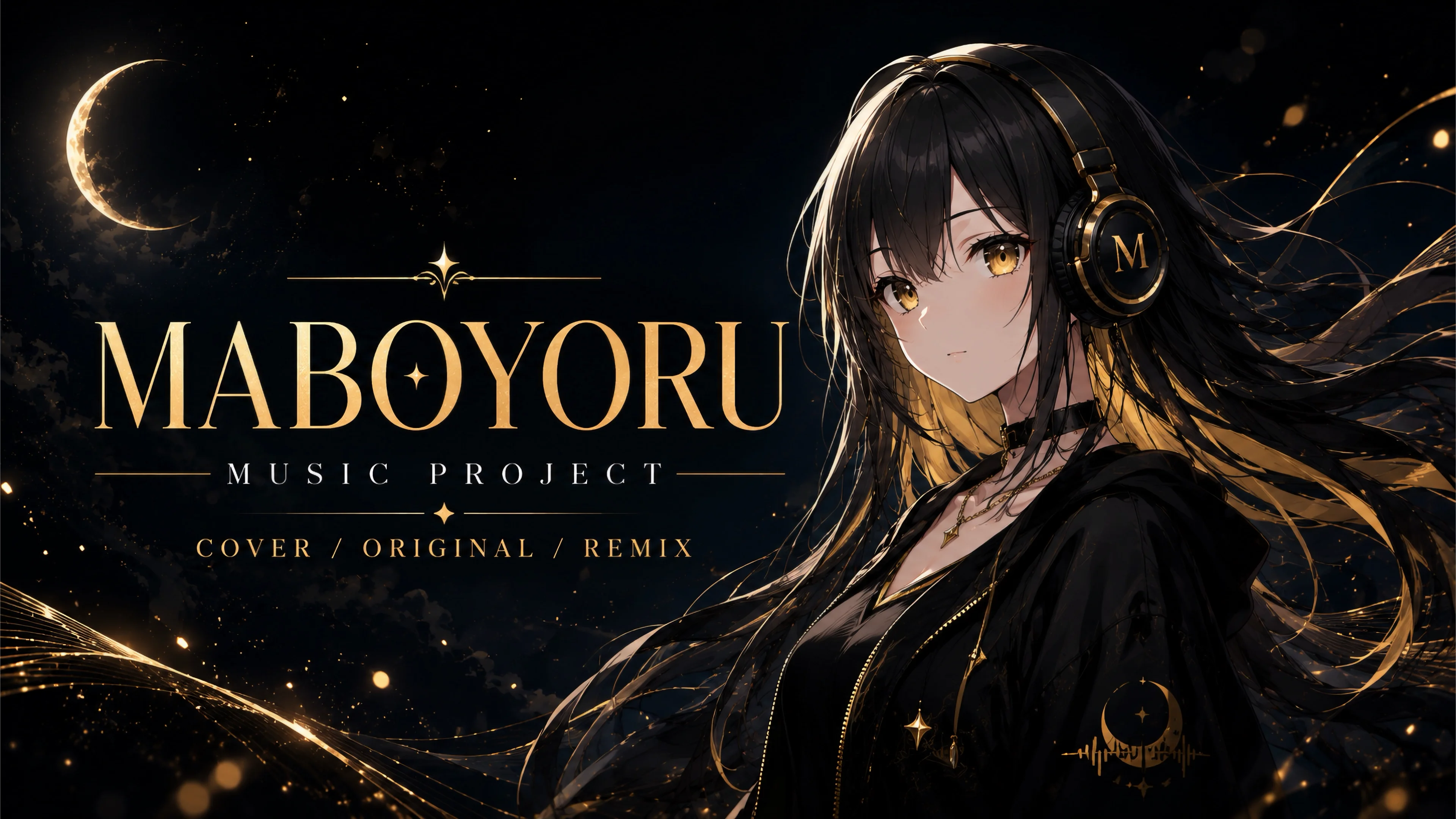 ヘッドホンを着けたMABOYORU